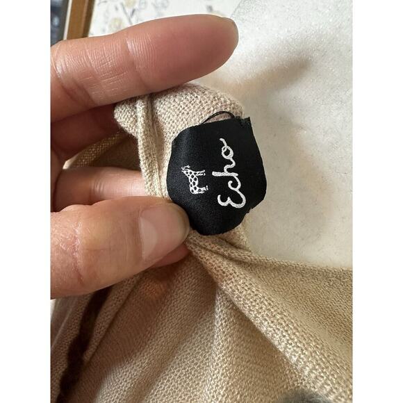 Echo Poncho Wrap Scarf Stripes Cream Fringe Wool - Picture 5 of 5